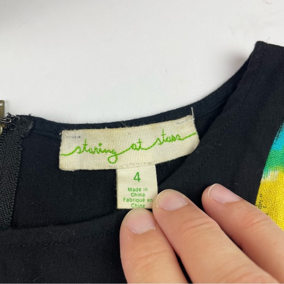 Staring At Stars Urban Outfitters Linen Blend Black Yellow Red Dress Women - Picture 3 of 6